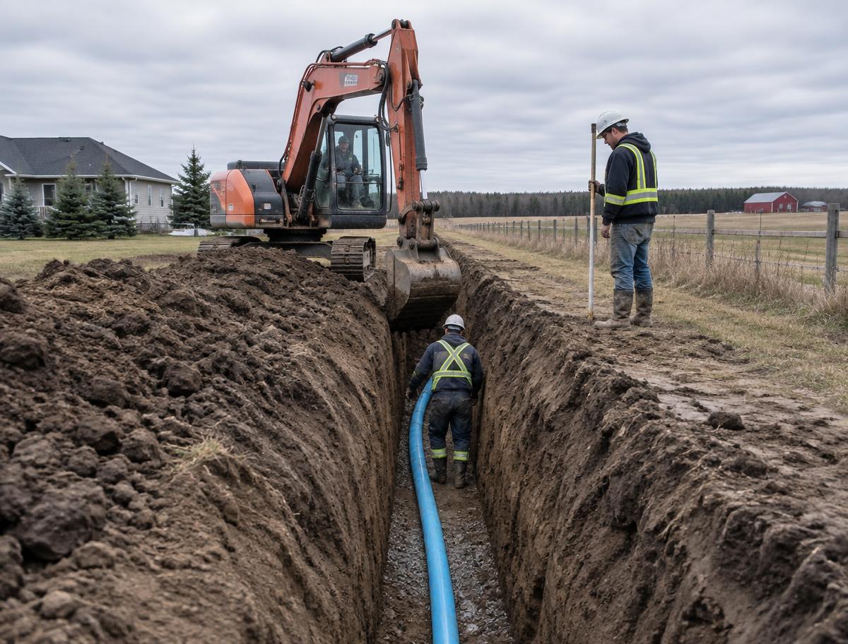 Water line trenching